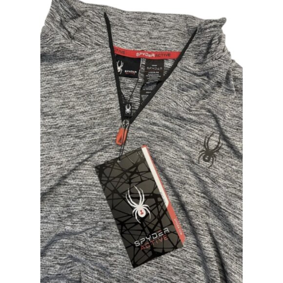 SPYDER ACTIVE 1/4 ZIP ACTIVE JACKET GRAY ZIP MEDIA ARM POCKET MEN'S Small NWT - Picture 4 of 4